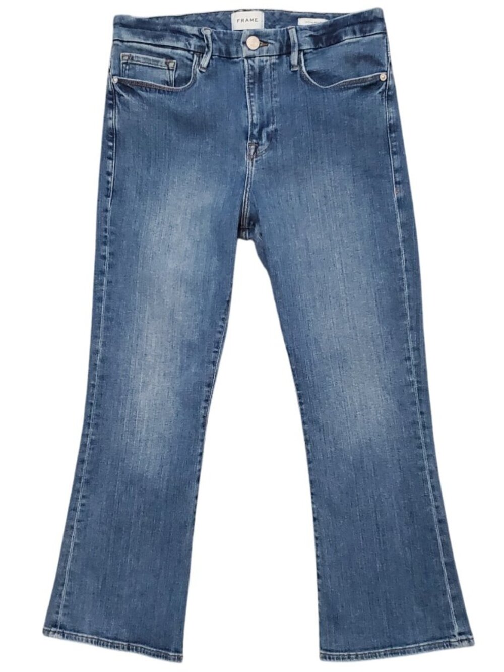 Frame Le Crop Mini Boot 31 (Meas 31x25.5 11" High Rise) Med Flare Jeans A15